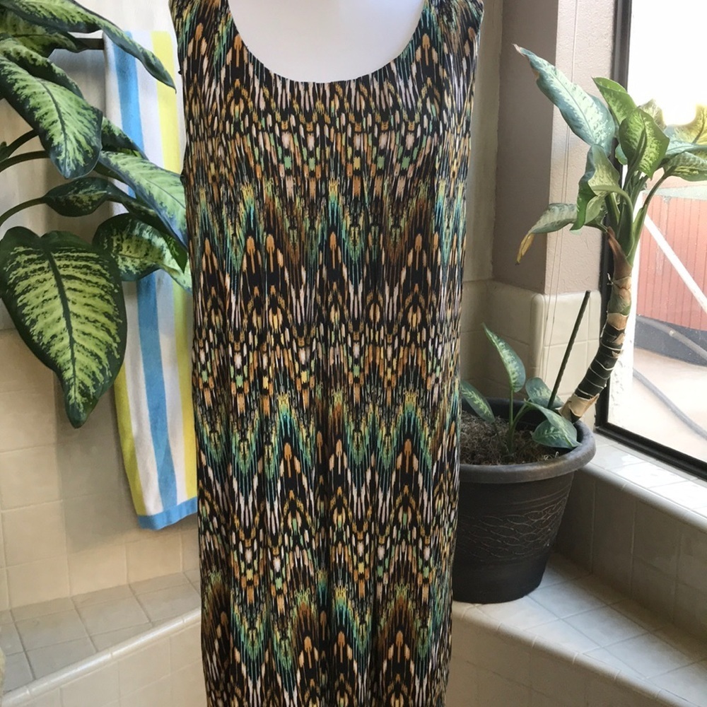Ronni Nicole print flowy midi shift dress